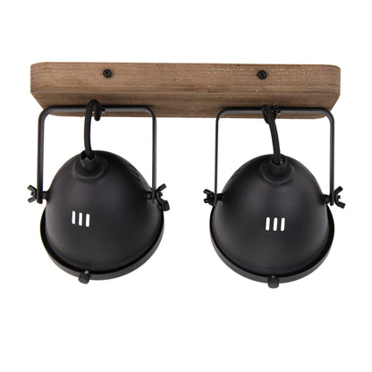 Chericoni Bella Plafondlamp - 2-lichts - Ø12 cm - Zwart - Hout, Metaal, IJzer