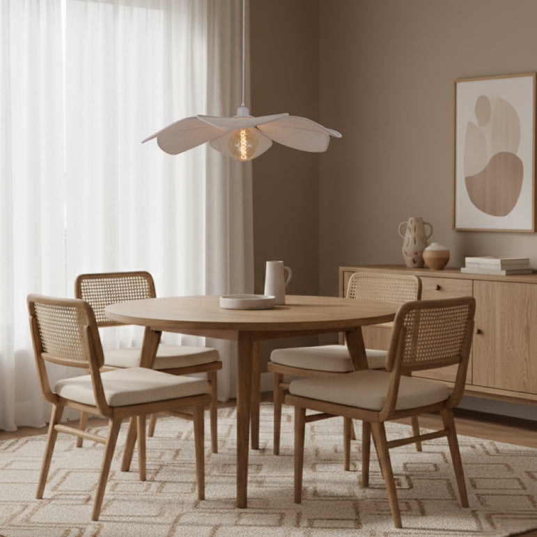 Chericoni Corvo Hanglamp – Ø80 cm – 1-lichts – Natuurlijke Look – Bladvormig Design – E27 Fitting – Wit