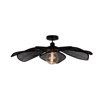 Chericoni Corvo plafondlamp – 80 cm – bladvormig design – zwart – 1 lichts – E27