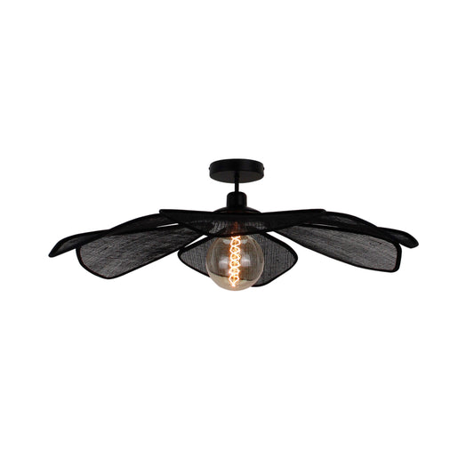 Chericoni Corvo plafondlamp – 80 cm – bladvormig design – zwart – 1 lichts – E27