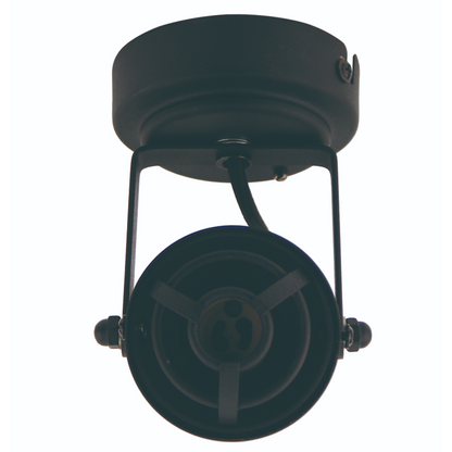 Moderne Chericoni Industria plafondspot, 1 lichtpunt, zwart design, Ø7 cm, met GU10 fitting.