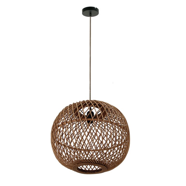 Chericoni Nature Diagonaal Rond Hanglamp – 1 lichts – Ø40 cm – E27 - Natuur hout