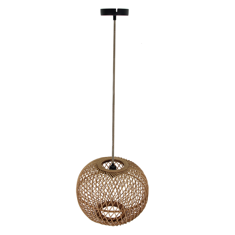 Chericoni Nature Diagonaal Rond Hanglamp – 1 lichts – Ø50 cm – E27 - Natuur hout