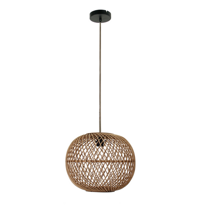 Chericoni Nature Diagonaal Rond Hanglamp – 1 lichts – Ø50 cm – E27 - Natuur hout