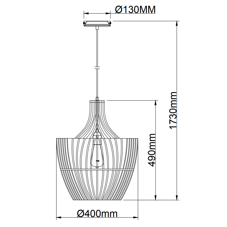 Tweedekans artikel - Chericoni Nature Trapeze Hanglamp - 1 lichts - Ø 40 cm - E27 – Bamboe FSC
