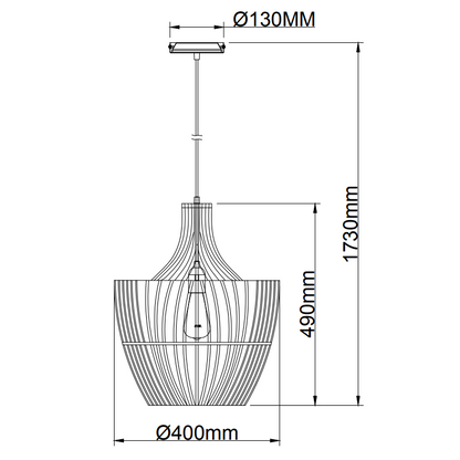 Tweedekans artikel - Chericoni Nature Trapeze Hanglamp - 1 lichts - Ø 40 cm - E27 – Bamboe FSC