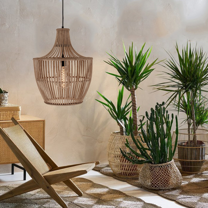 Tweedekans artikel - Chericoni Nature Trapeze Hanglamp - 1 lichts - Ø 40 cm - E27 – Bamboe FSC