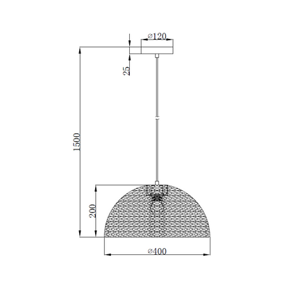 Chericoni Nature Treccia Hanglamp - 1 lichts - Ø 40cm - Bruin - Gemaakt van Bamboe