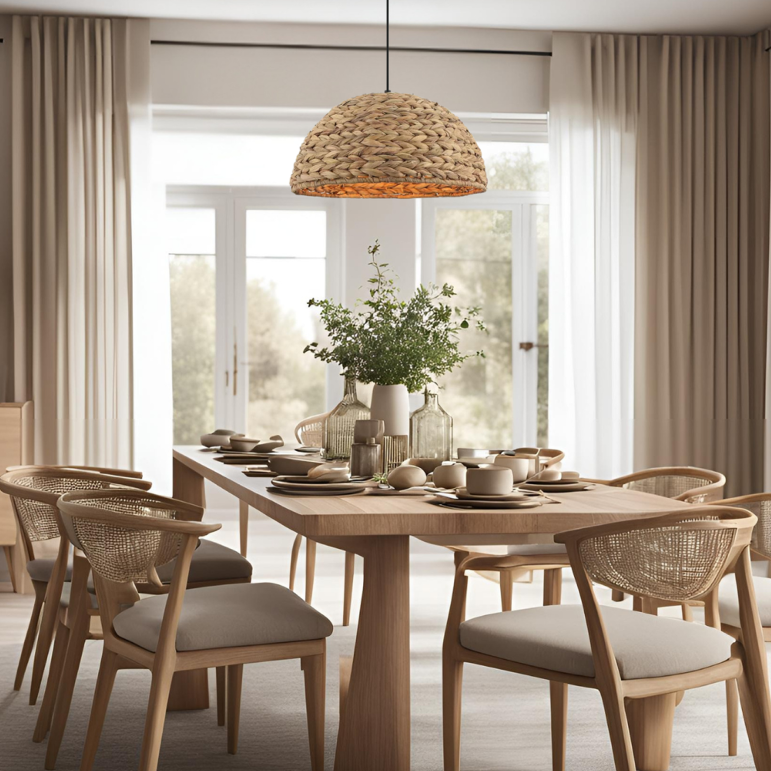 Chericoni Nature Treccia Hanglamp - 1 lichts - Ø 40cm - Bruin - Gemaakt van Bamboe