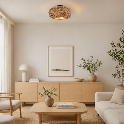 Chericoni Nature Treccia Plafondlamp - 1 Lichts - Ø 35cm - Bamboe