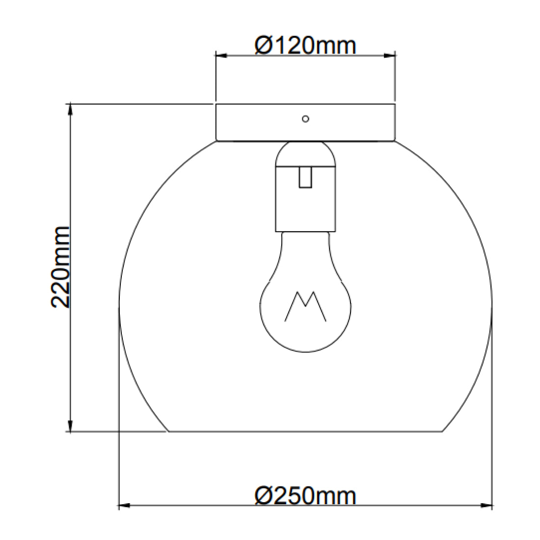Chericoni Occhio Plafondlamp - 1 Lichts - Zand - Ø 25 cm