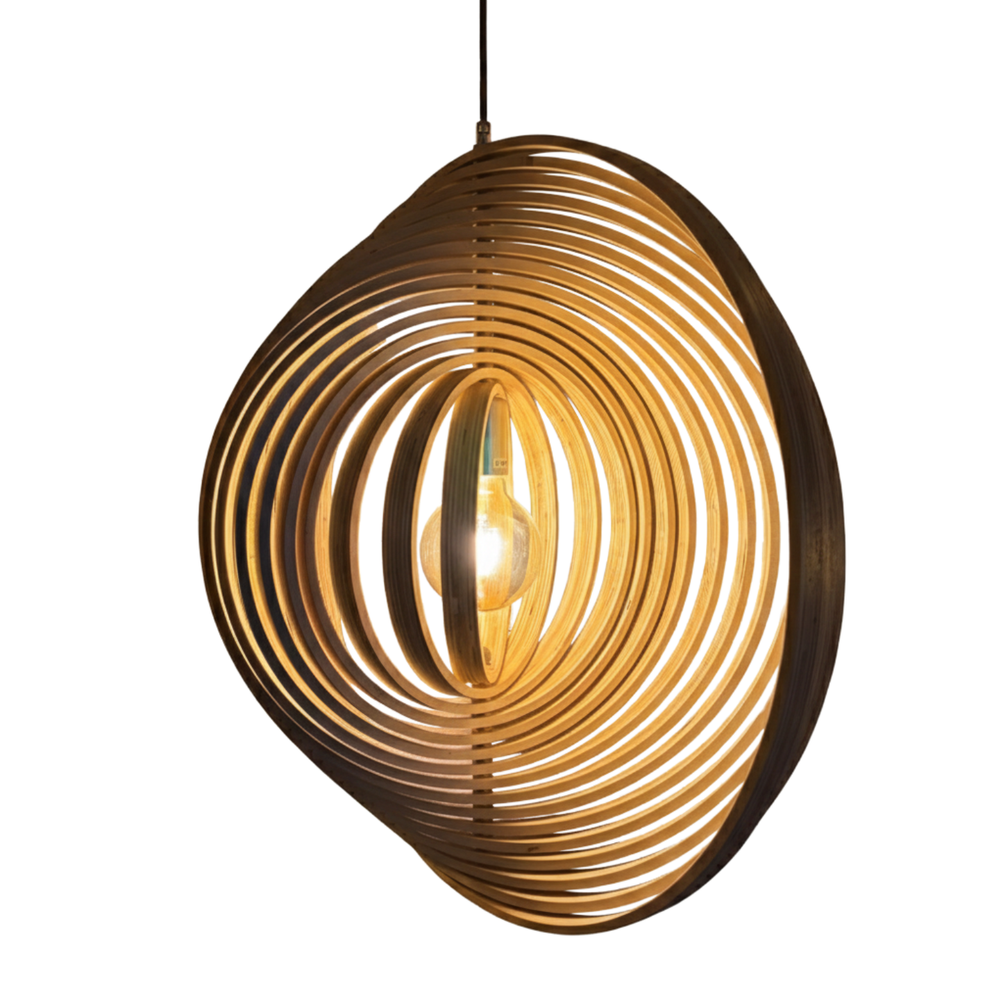 Chericoni Ring Hanglamp – 1 lichts – Ø60 cm – E27 – Natuur hout