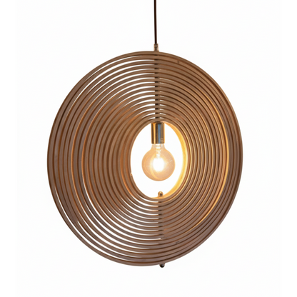Minimalistische hanglamp van natuurlijk hout uit de Chericoni Ring serie.