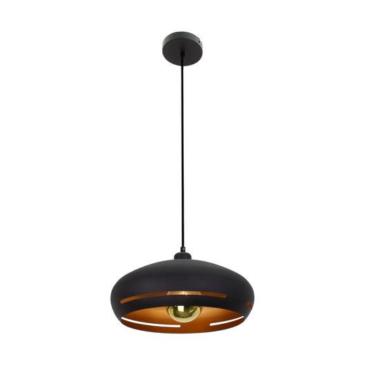 Moderne hanglamp Chericoni Striscia – zwart en goud – Ø35 cm – E27 fitting