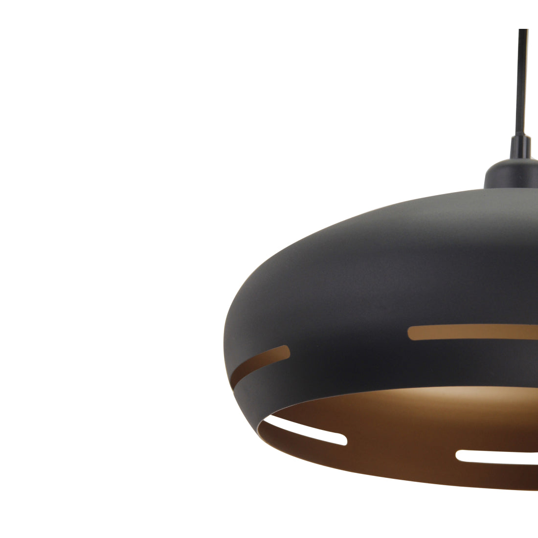 Chericoni Striscia hanglamp – sfeervol zwart en goud – Ø35 cm – E27