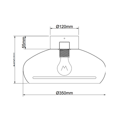 Moderne zandkleurige plafondlamp – Chericoni Striscia – Ø35 cm – E27 fitting