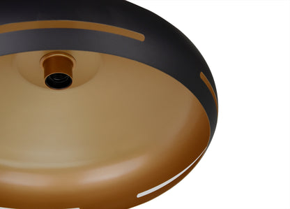 Plafondlamp Chericoni Striscia Ø 45 cm, 1 lichts, in stijlvol zwart en goud, voor een luxe en warme sfeer.