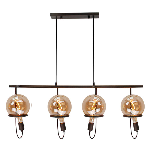 Chericoni Anello hanglamp, 4 lichts, E27 fitting, zwart design, stijlvol en modern voor diverse interieurstijlen.
