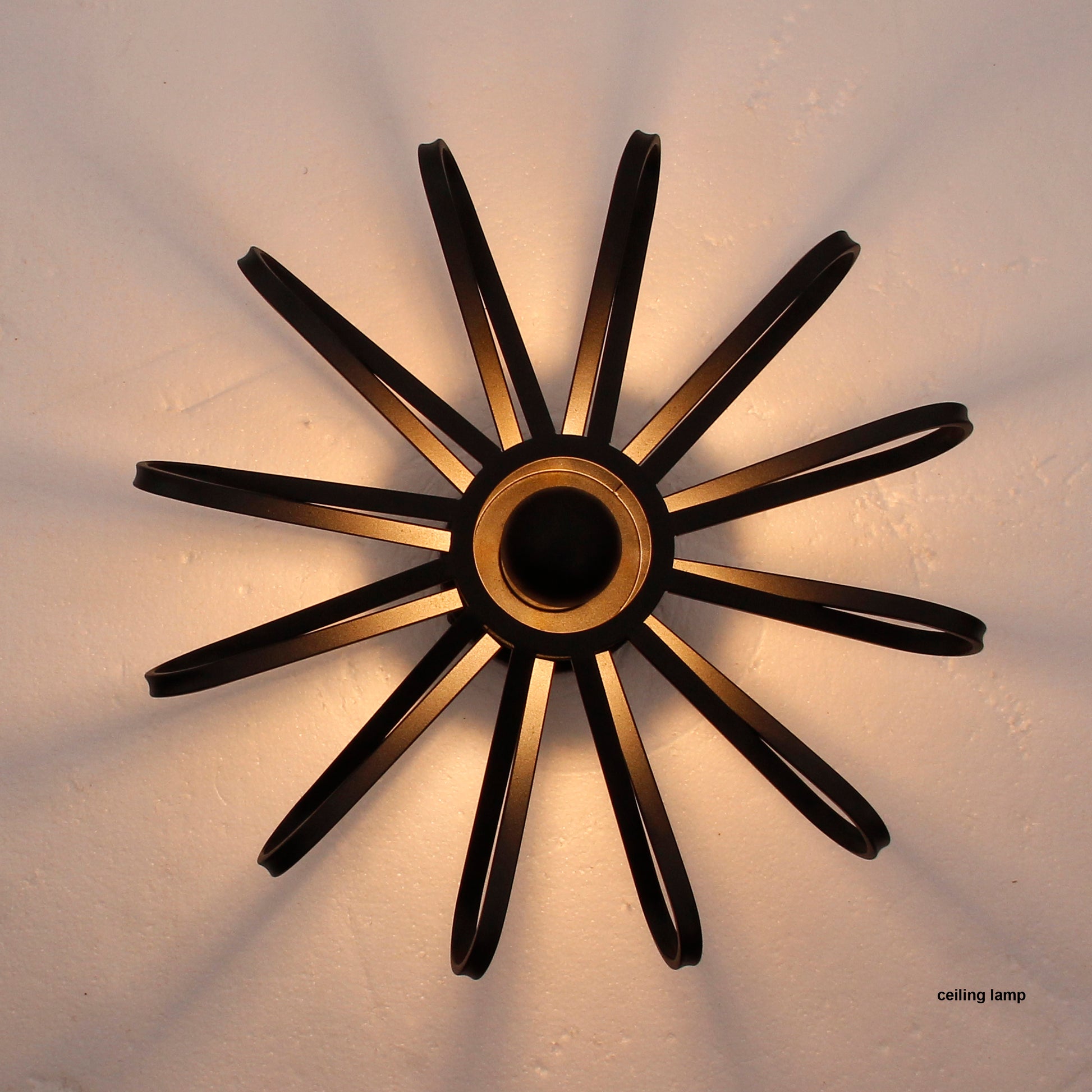 Chericoni Arco plafondlamp, 45 cm diameter, eigentijds design in zwart, ideaal voor stijlvolle interieurverlichting.