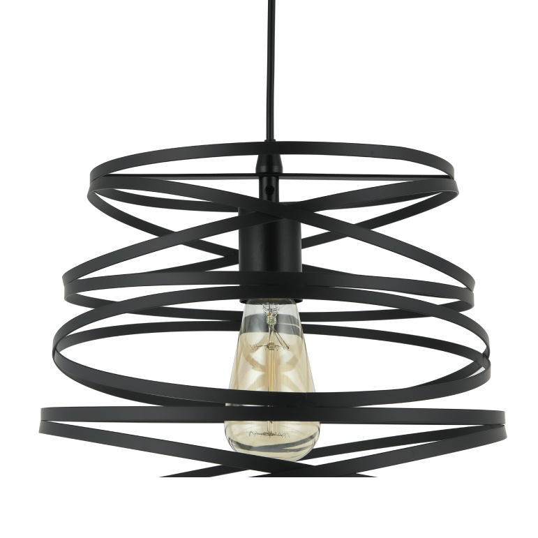 Asti hanglamp van Chericoni, zwart design, Ø 35 cm, stijlvolle lamp van metaal en ijzer, voor een eigentijdse look