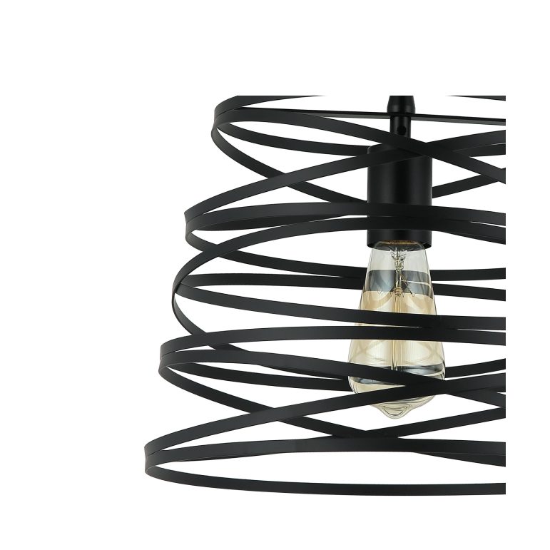Chericoni Asti hanglamp, Ø 35 cm, zwart, gemaakt van duurzaam ijzer en metaal, perfect voor modern en industrieel interieur
