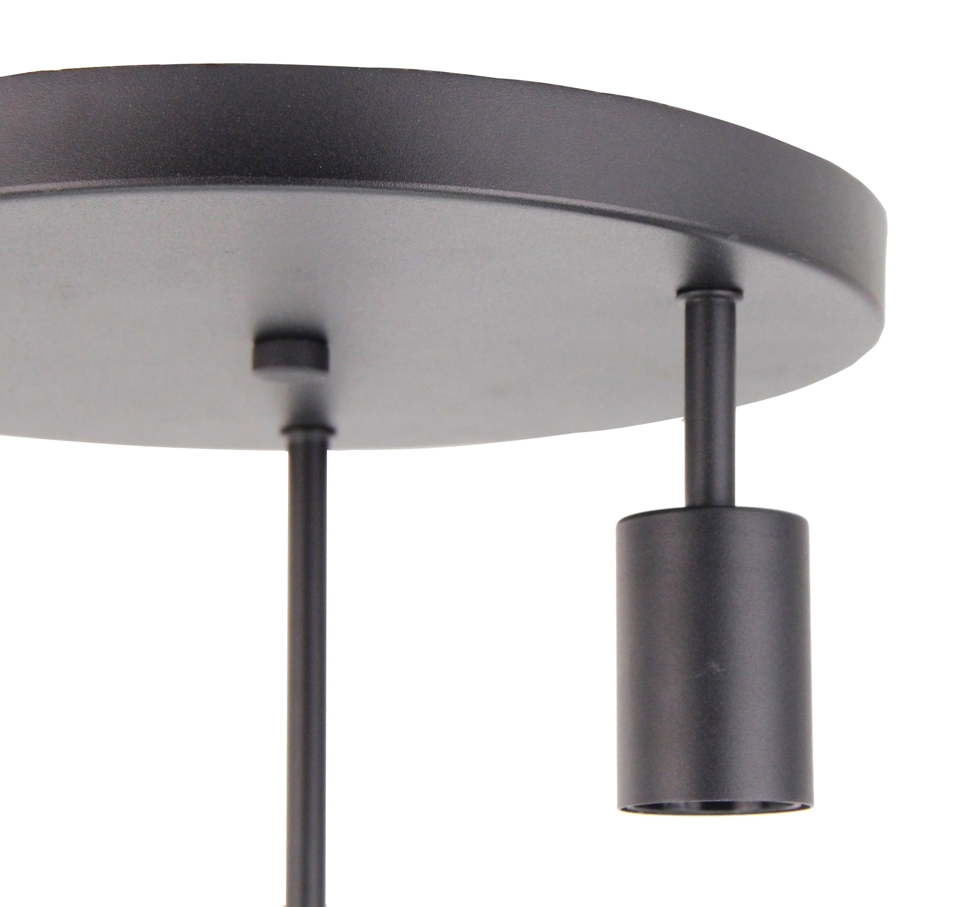 Plafondlamp Chericoni Basic, zwart, Ø28 cm, 3 lichtpunten, E27 fitting, verstelbaar in 3 hoogtes. Modern en stijlvol design.