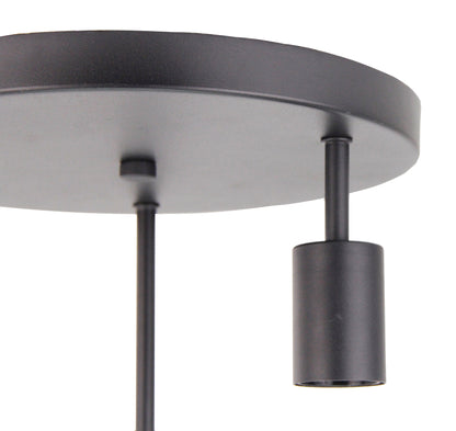 Plafondlamp Chericoni Basic, zwart, Ø28 cm, 3 lichtpunten, E27 fitting, verstelbaar in 3 hoogtes. Modern en stijlvol design.