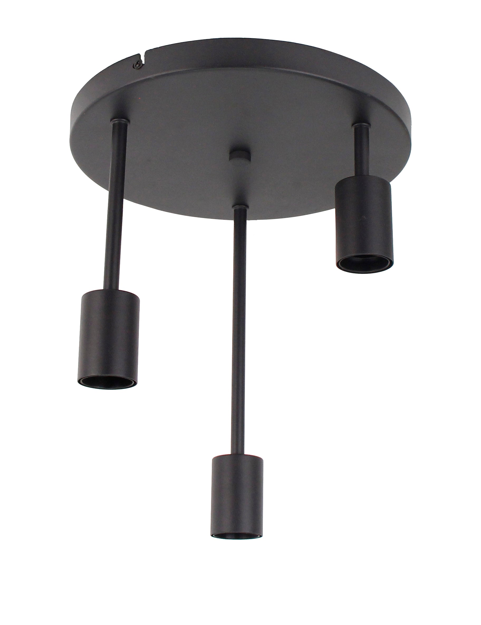 Plafondlamp Chericoni Basic, zwart, Ø28 cm, 3 lichtpunten, E27 fitting, verstelbaar in 3 hoogtes. Modern en stijlvol design.