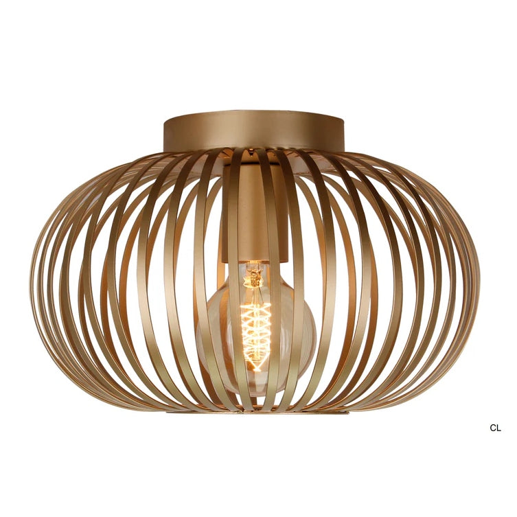 Plafondlamp Chericoni Curvato, goud, Ø30 cm, 1 lichtpunt. Elegant design voor warme, sfeervolle verlichting.