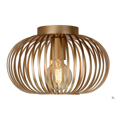 Plafondlamp Chericoni Curvato, goud, Ø30 cm, 1 lichtpunt. Elegant design voor warme, sfeervolle verlichting.