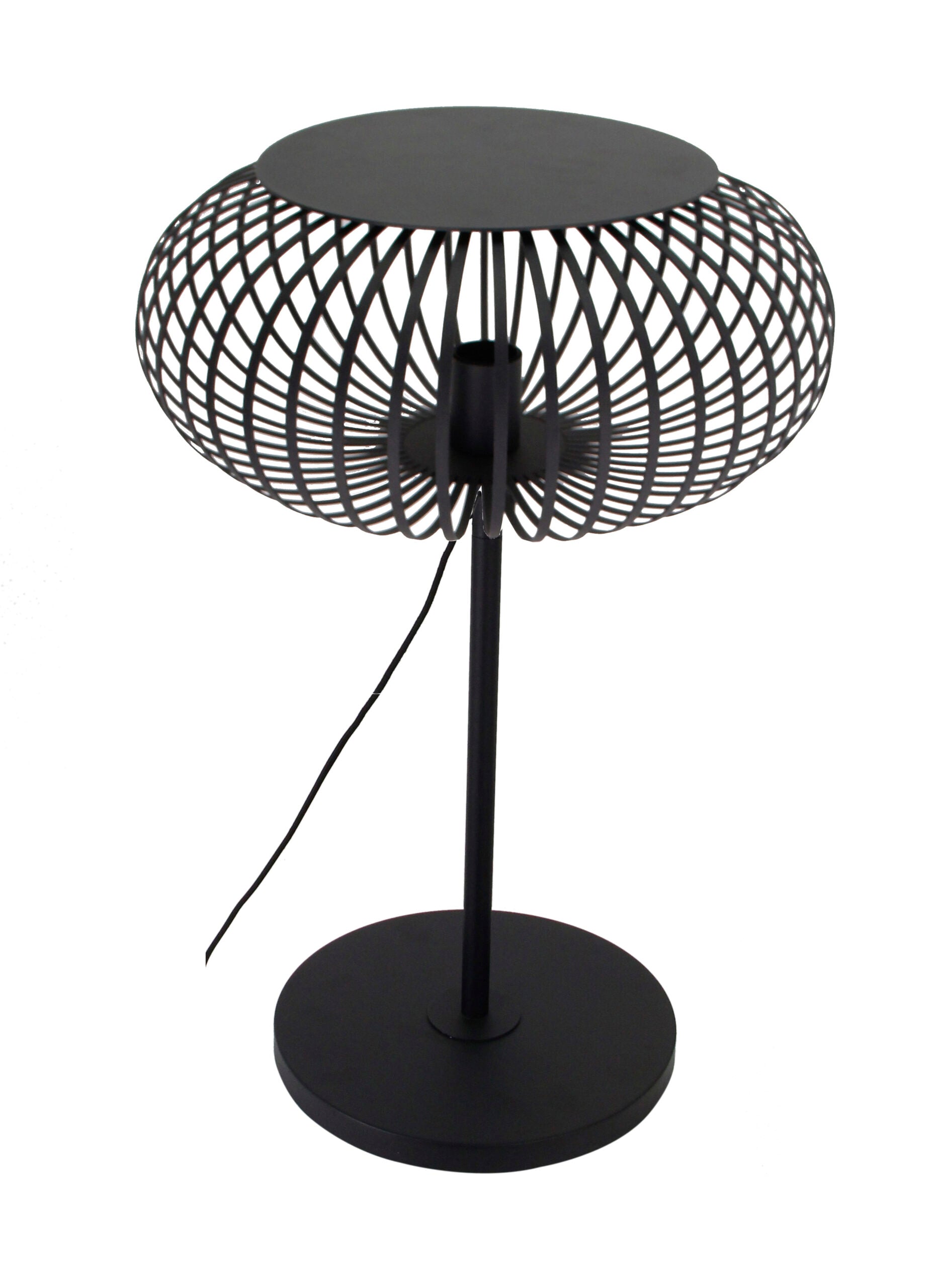 Vloerlamp Chericoni Curvato, zwart, Ø40 cm, verstelbare hoogte van 59 tot 143 cm. Modern design voor sfeervolle verlichting.