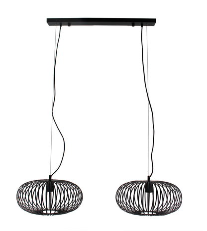 Hanglamp Chericoni Curvato, zwart, Ø 40 cm, 2 lichtpunten, E27 fitting. Modern design voor stijlvolle interieurverlichting.