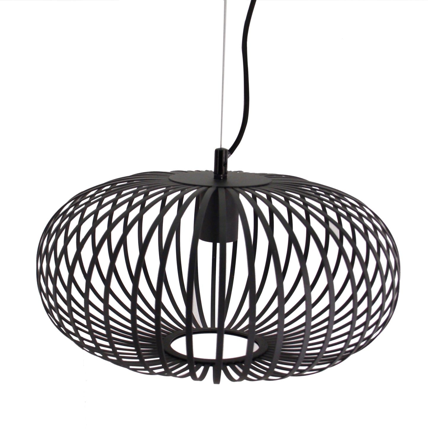 Hanglamp Chericoni Curvato, zwart, Ø 40 cm, 2 lichtpunten, E27 fitting. Modern design voor stijlvolle interieurverlichting.