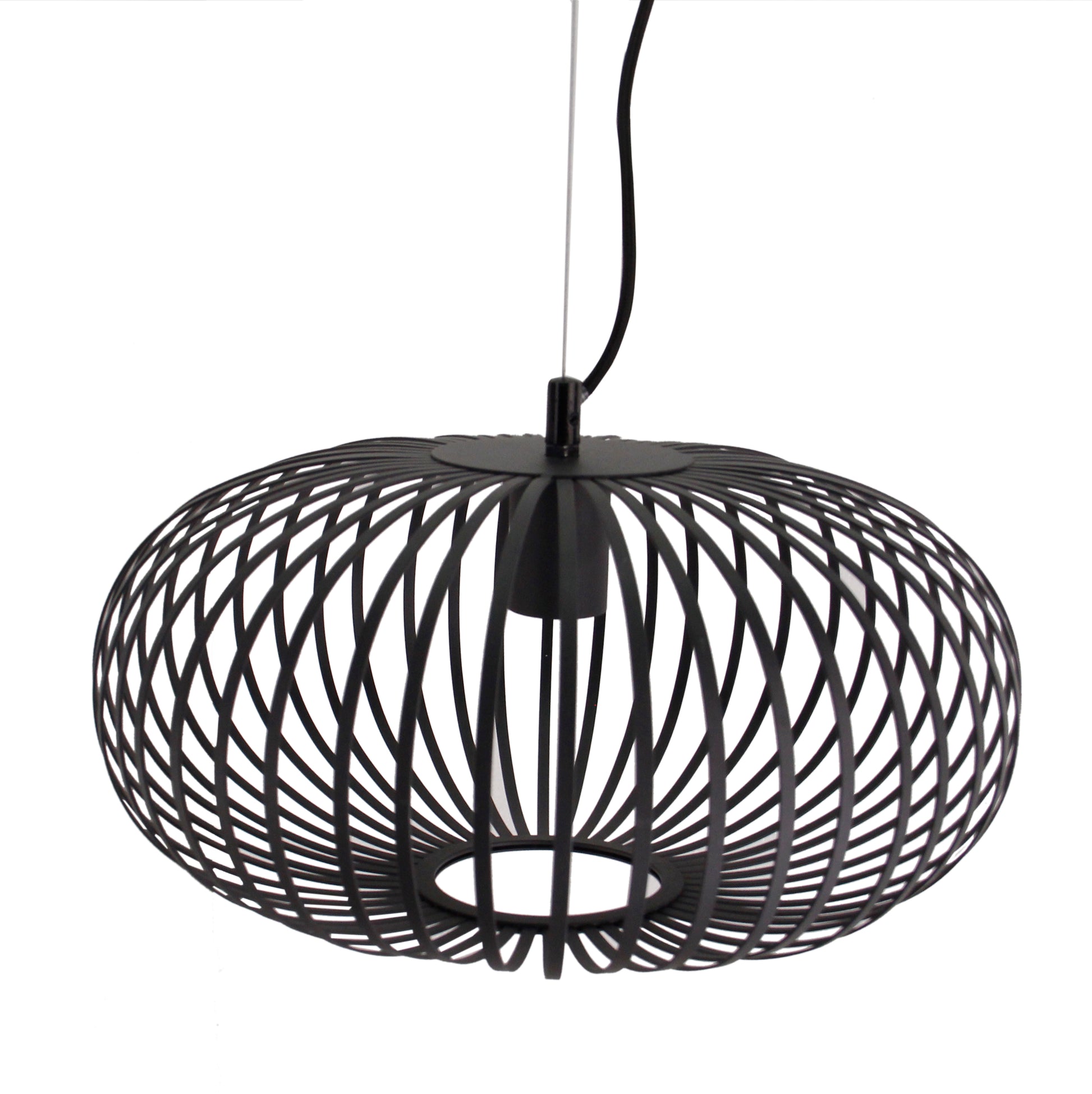 Hanglamp Chericoni Curvato, zwart, Ø 40 cm, 2 lichtpunten, E27 fitting. Modern design voor stijlvolle interieurverlichting.