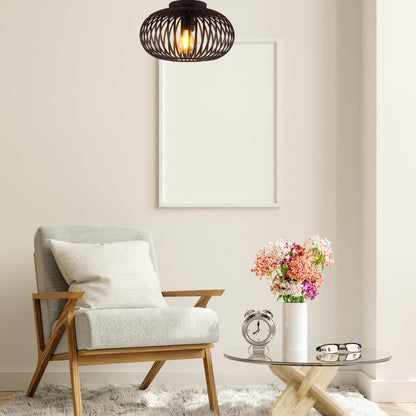 Plafondlamp Chericoni Curvato, zwart, Ø 30cm, 1 lichtpunt, stijlvol en modern design voor sfeervolle interieurverlichting.