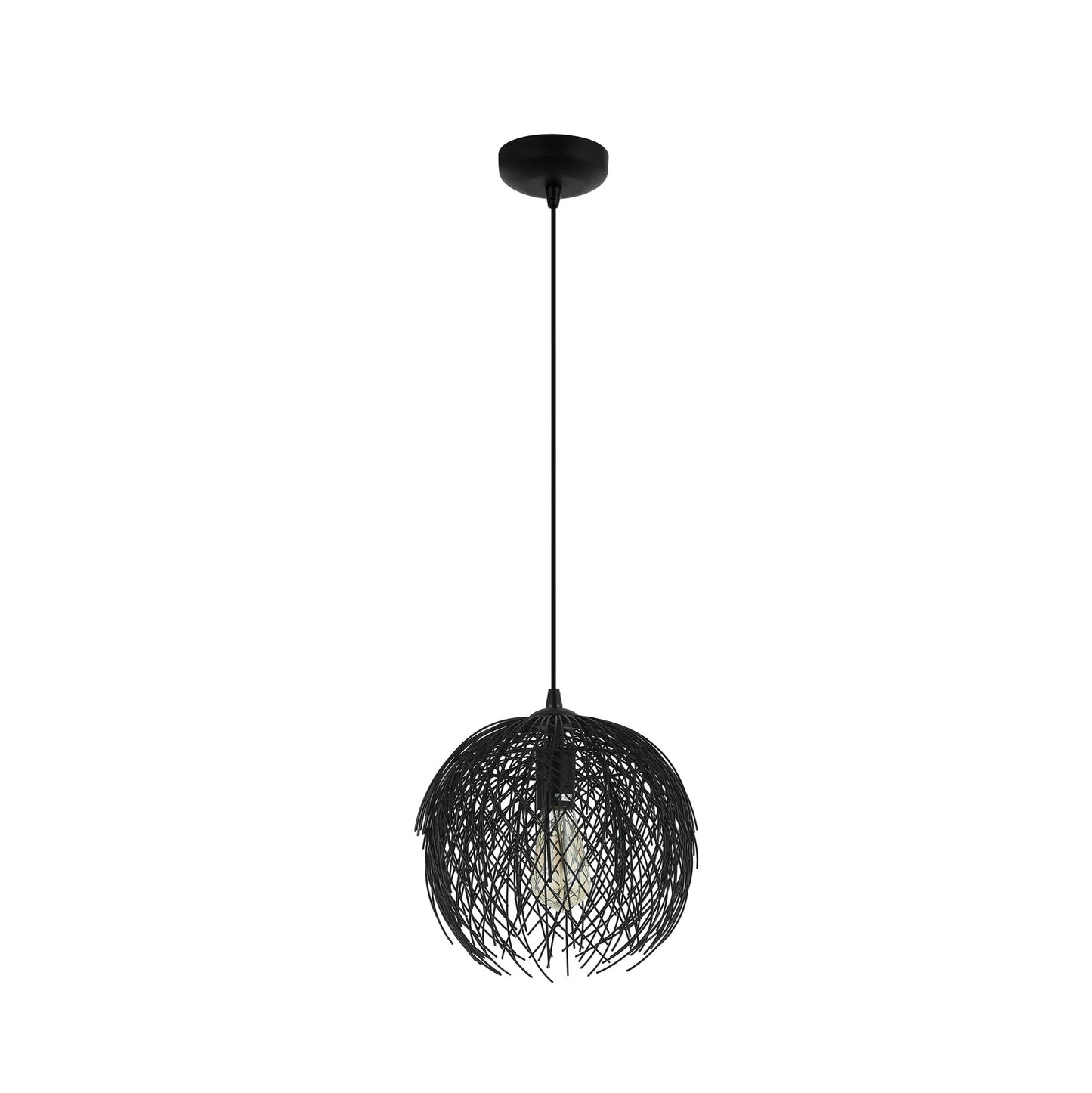 Chericoni Filo Sottile hanglamp, 1 lichts, Ø32 cm, zwart, gemaakt van hoogwaardig ijzer en metaal, modern design.