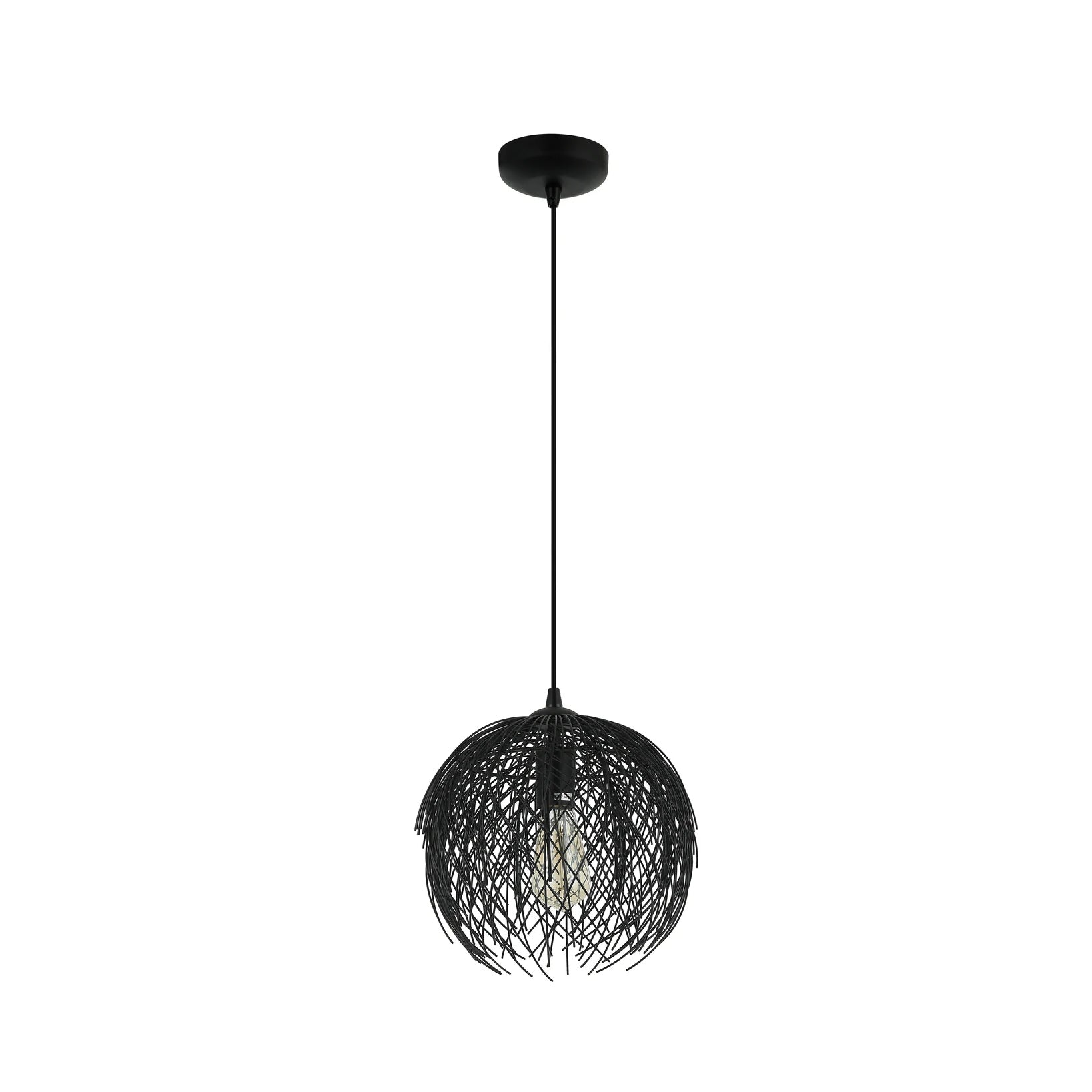 Chericoni Filo Sottile hanglamp, 1 lichts, Ø32 cm, zwart, gemaakt van hoogwaardig ijzer en metaal, modern design.
