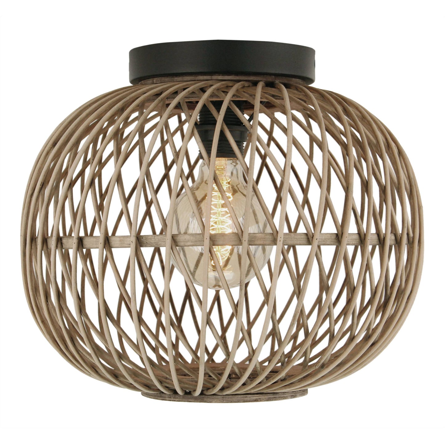 Plafondlamp Chericoni Nature Diagonaal, Ø32 cm, bamboe hout, 1 lichtpunt. Natuurlijk design voor sfeervolle verlichting.