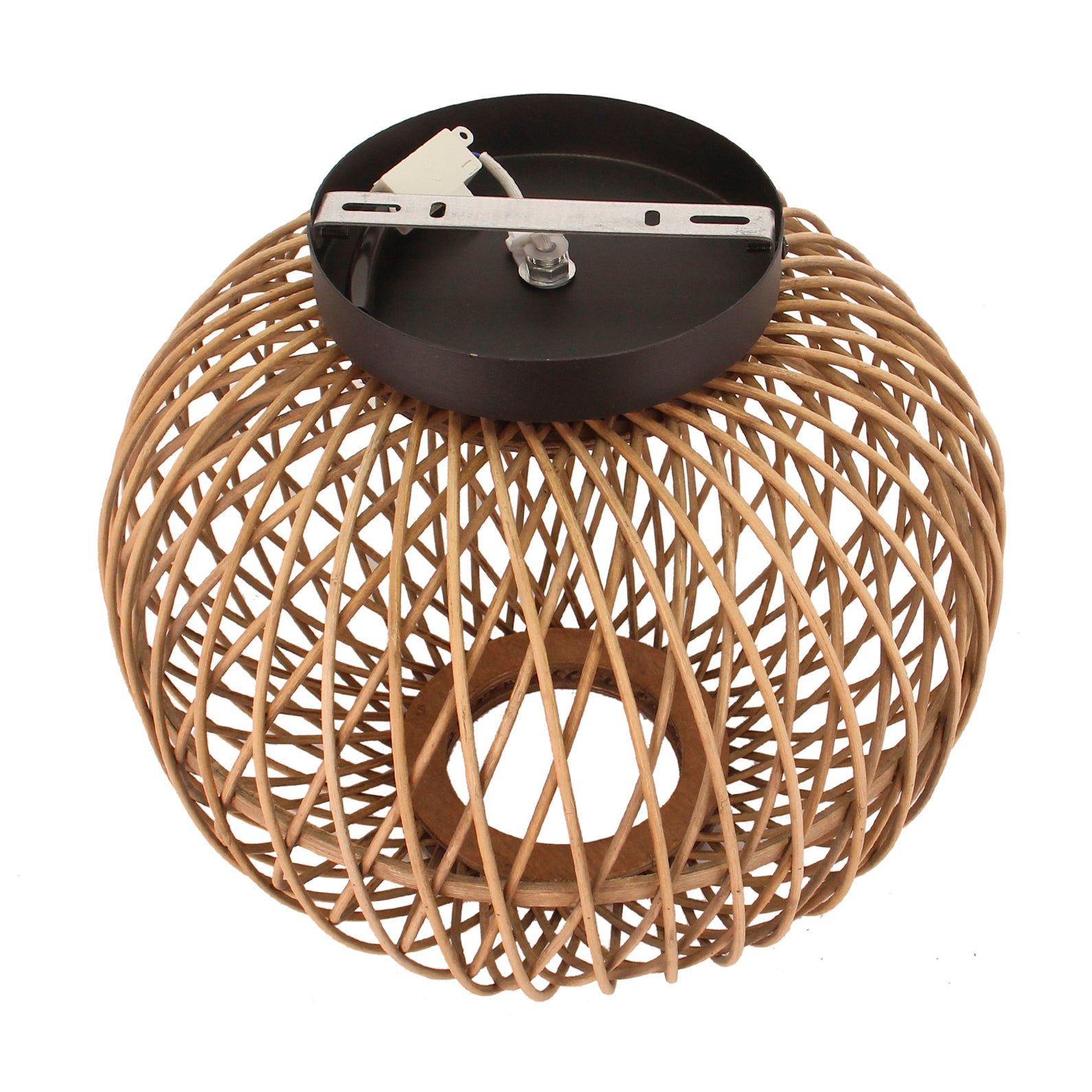 Plafondlamp Chericoni Nature Diagonaal, Ø32 cm, bamboe hout, 1 lichtpunt. Natuurlijk design voor sfeervolle verlichting.