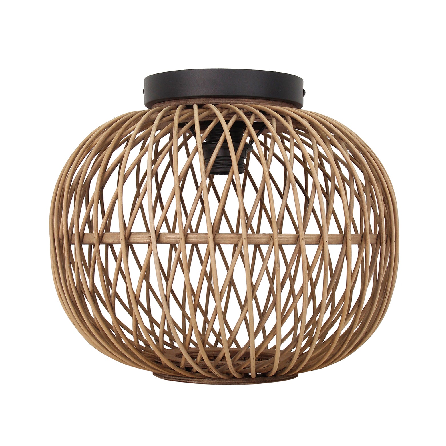 Plafondlamp Chericoni Nature Diagonaal, Ø32 cm, bamboe hout, 1 lichtpunt. Natuurlijk design voor sfeervolle verlichting.