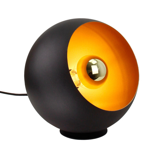 Tafellamp Chericoni Occhio, zwart, Ø20 cm, 1 lichtpunt, ijzer en metaal. Italiaans design voor stijlvolle verlichting.