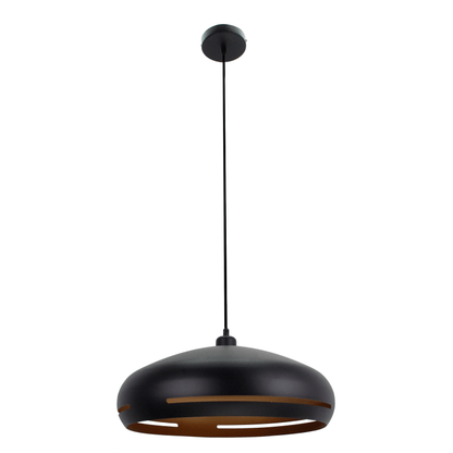 Chericoni Striscia Hanglamp Ø 45 cm, 1 lichts met E27 fitting, uitgevoerd in een luxe zwart met goud design.