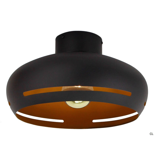 Chericoni Striscia Plafondlamp Ø 35 cm, 1 lichts met E27 fitting, uitgevoerd in een luxe zwart en goud ontwerp.