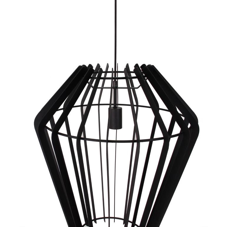 Zwarte Chericoni Tavola hanglamp, Ø50 cm, met E27 fitting, ideaal voor stijlvolle verlichting in elke ruimte.
