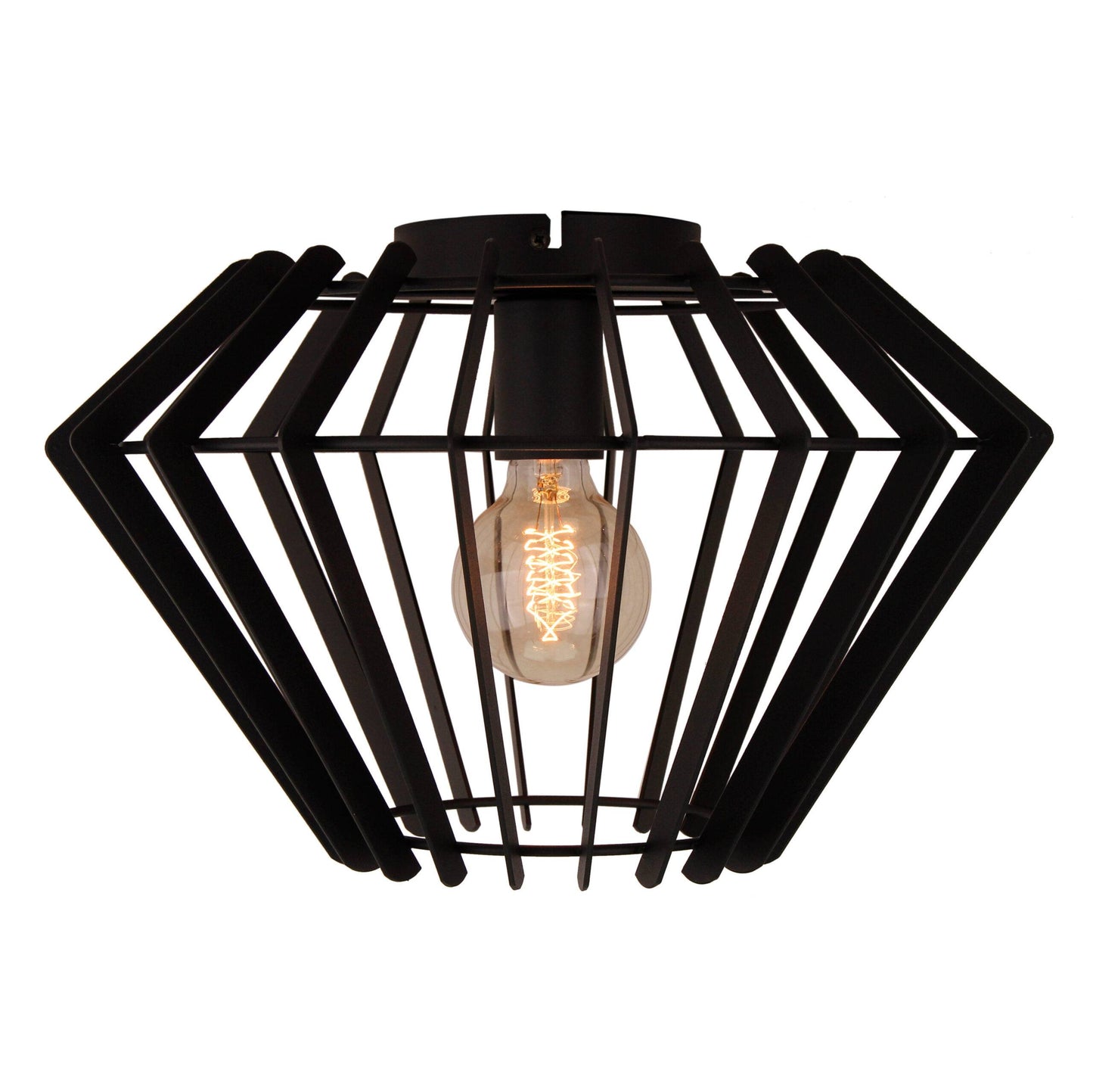 De Chericoni Tavola Plafondlamp (Ø38 cm) van zwart metaal is een stijlvolle en unieke lichtbron met een open design. 