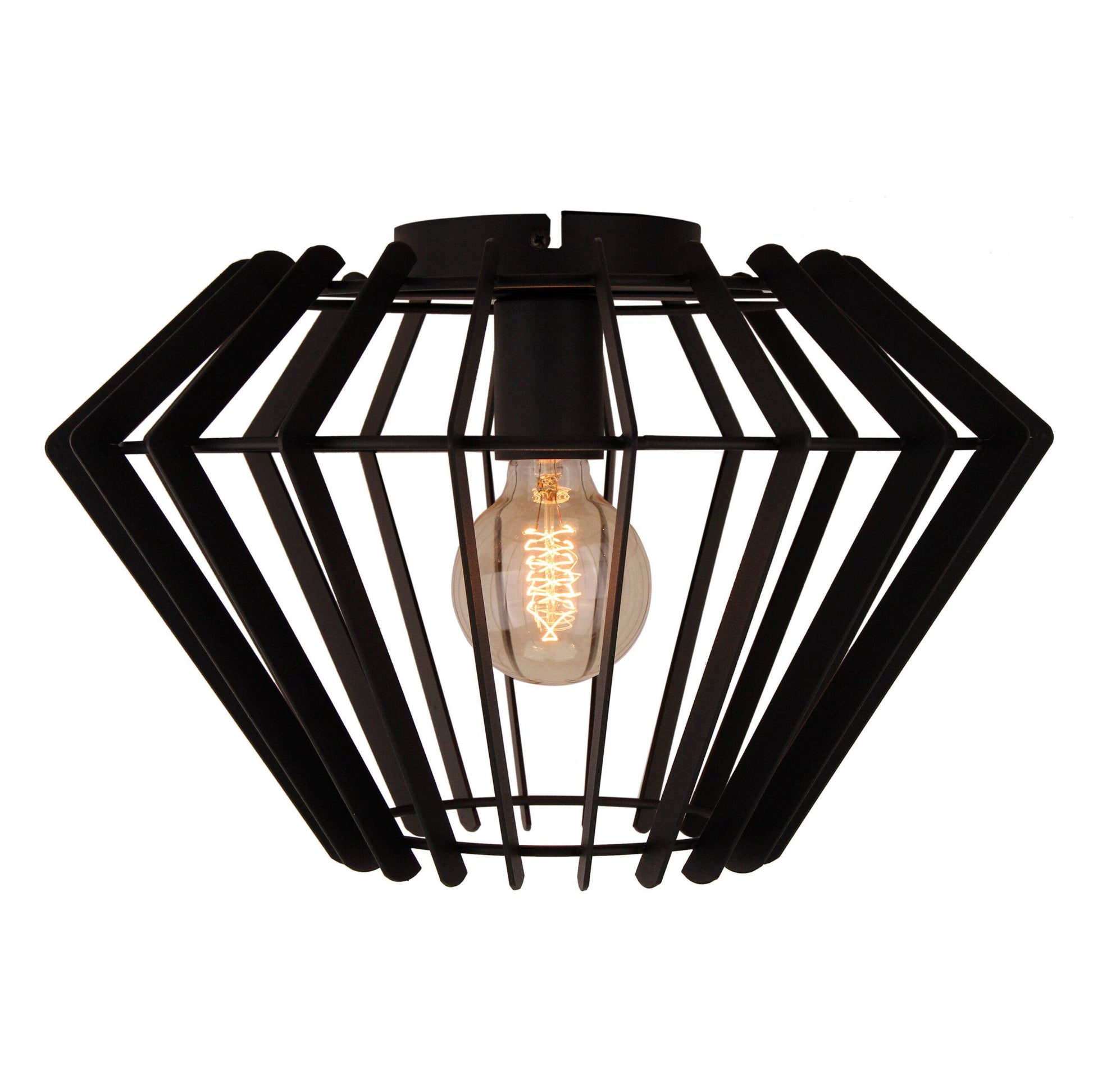 De Chericoni Tavola Plafondlamp (Ø38 cm) van zwart metaal is een stijlvolle en unieke lichtbron met een open design. 