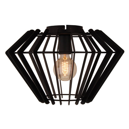 De Chericoni Tavola Plafondlamp (Ø38 cm) van zwart metaal is een stijlvolle en unieke lichtbron met een open design. 