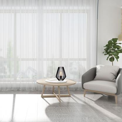 Chericoni Tavola tafellamp in zwart, met een ronde kap van Ø25 cm, geschikt voor één E27-lichtbron. Modern en stijlvol design.