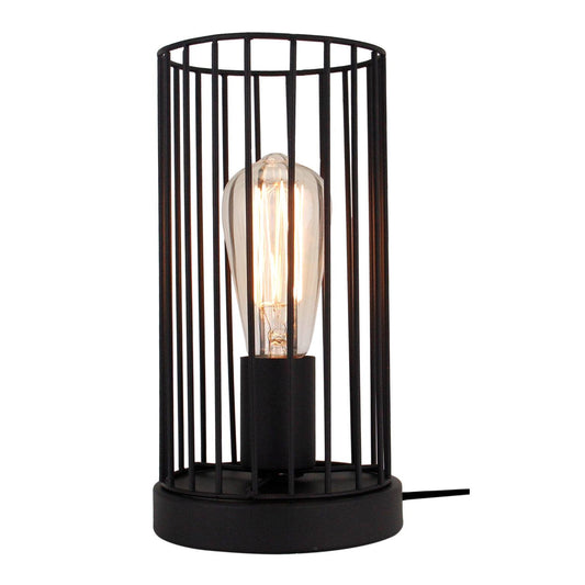 Chericoni Tavola tafellamp in zwart, met een ronde kap van Ø15 cm, geschikt voor één E27-lichtbron. Compact en stijlvol.