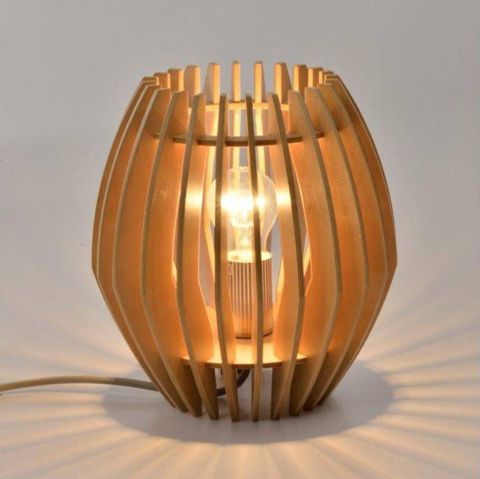 Chericoni Tavola Tafellamp, Ø23 cm, houtdesign, geschikt voor E27 lampen.